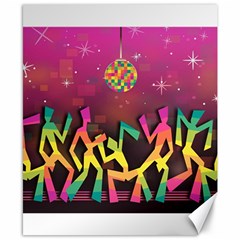 Dancing Colorful Disco Canvas 8  x 10 