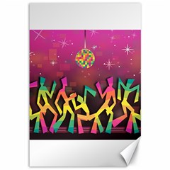 Dancing Colorful Disco Canvas 12  x 18 