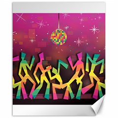 Dancing Colorful Disco Canvas 16  x 20 