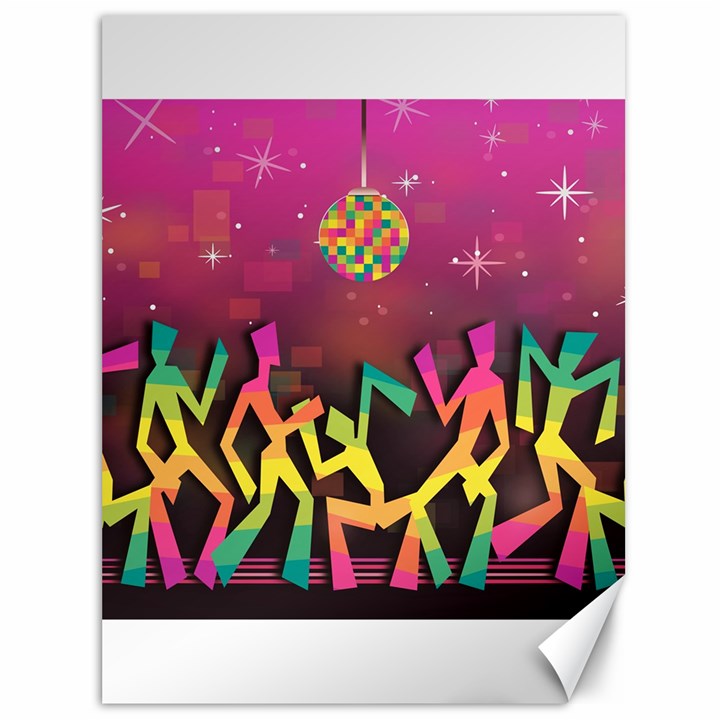 Dancing Colorful Disco Canvas 36  x 48 