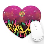 Dancing Colorful Disco Heart Mousepads Front