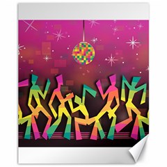 Dancing Colorful Disco Canvas 11  X 14  by Bajindul