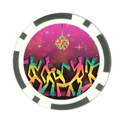 Dancing Colorful Disco Poker Chip Card Guard