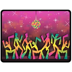 Dancing Colorful Disco Fleece Blanket (Large) 