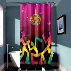 Dancing Colorful Disco Shower Curtain 36  x 72  (Stall) 