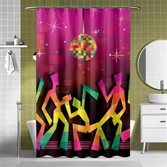 Dancing Colorful Disco Shower Curtain 48  x 72  (Small) 