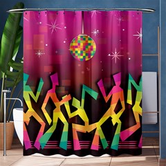 Dancing Colorful Disco Shower Curtain 60  x 72  (Medium) 