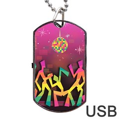 Dancing Colorful Disco Dog Tag USB Flash (One Side)