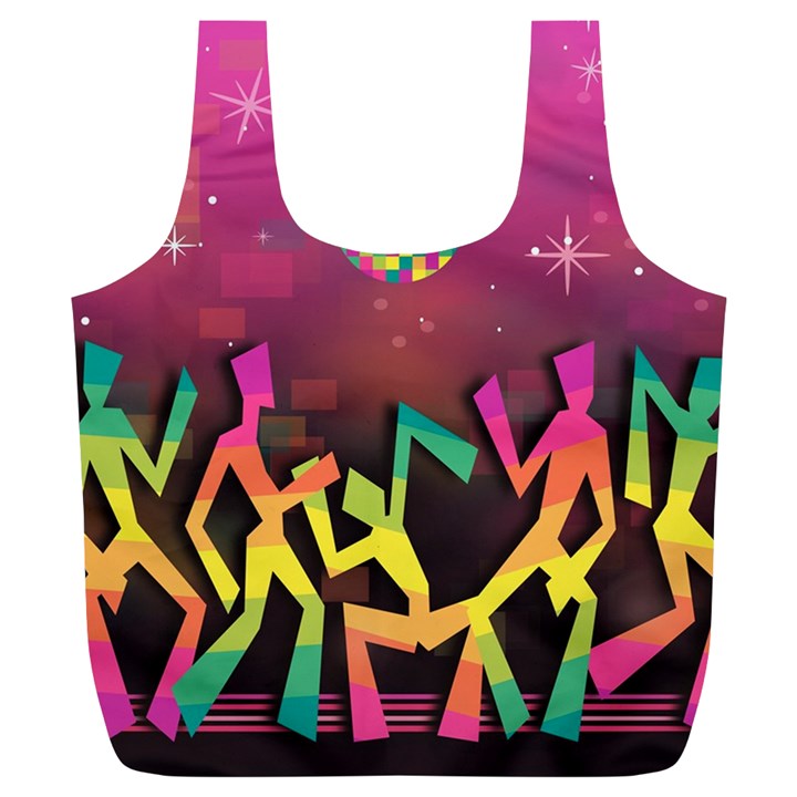 Dancing Colorful Disco Full Print Recycle Bag (XL)