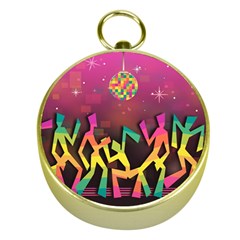 Dancing Colorful Disco Gold Compasses