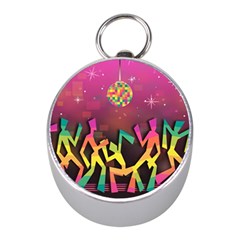 Dancing Colorful Disco Mini Silver Compasses