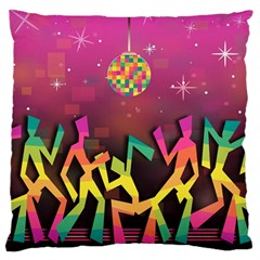 Dancing Colorful Disco Large Flano Cushion Case (one Side) by Bajindul