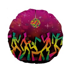 Dancing Colorful Disco Standard 15  Premium Flano Round Cushions