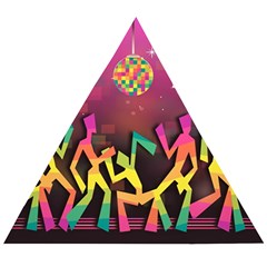 Dancing Colorful Disco Wooden Puzzle Triangle