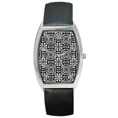 Fabric Geometric Shape Barrel Style Metal Watch