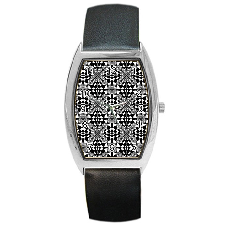 Fabric Geometric Shape Barrel Style Metal Watch