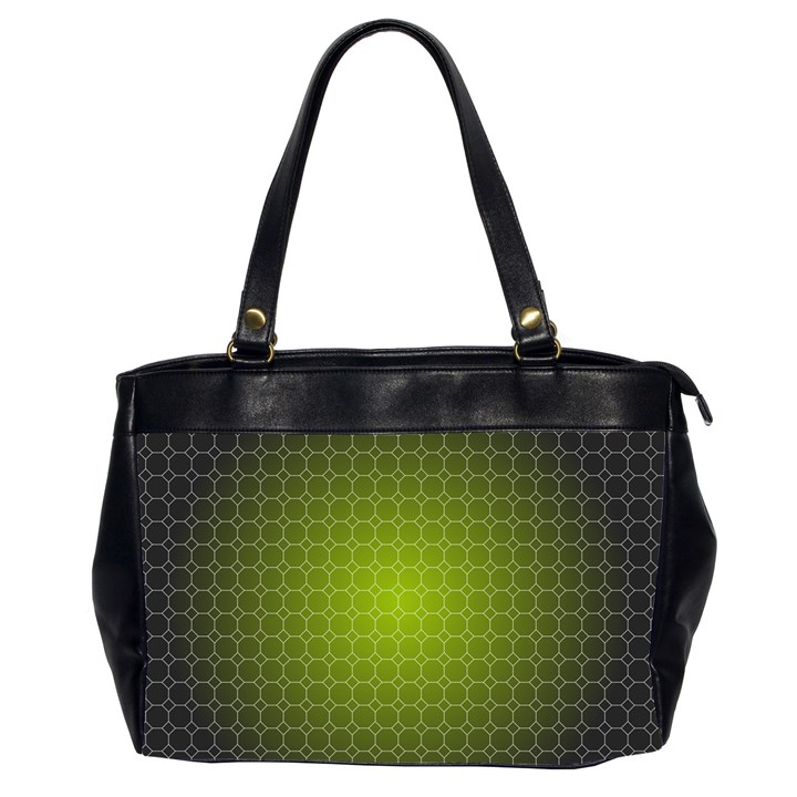 Hexagon Background Plaid Oversize Office Handbag (2 Sides)