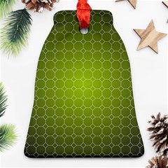 Hexagon Background Plaid Bell Ornament (two Sides)