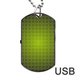 Hexagon Background Plaid Dog Tag USB Flash (Two Sides) Front