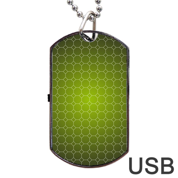 Hexagon Background Plaid Dog Tag USB Flash (Two Sides)