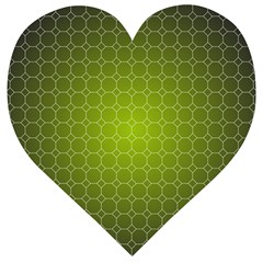 Hexagon Background Plaid Wooden Puzzle Heart