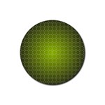 Hexagon Background Plaid Rubber Coaster (Round)  Front