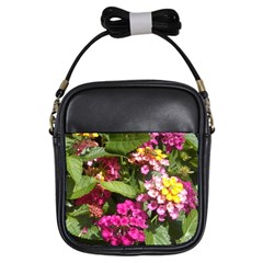 Summer Lantana W Bee Girls Sling Bag by Riverwoman