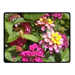 Summer Lantana W Bee Double Sided Fleece Blanket (small)  by Riverwoman