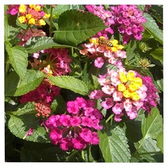 Summer Lantana W Bee Wooden Puzzle Square by Riverwoman