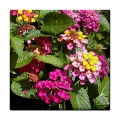 Summer Lantana W Bee Tile Coaster by Riverwoman