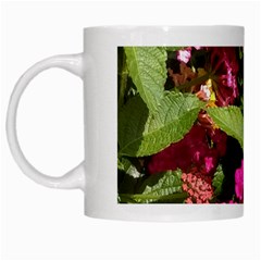 Summer Lantana W Bee White Mugs by Riverwoman