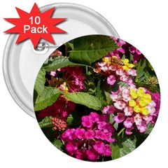 Summer Lantana W Bee 3  Buttons (10 Pack)  by Riverwoman