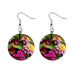 Summer Lantana W Bee Mini Button Earrings by Riverwoman