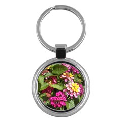 Summer Lantana W Bee Key Chain (round) by Riverwoman