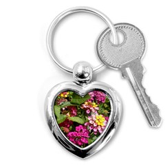 Summer Lantana W Bee Key Chain (heart) by Riverwoman