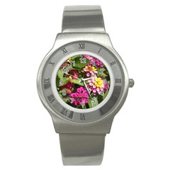 Summer Lantana W Bee Stainless Steel Watch by Riverwoman