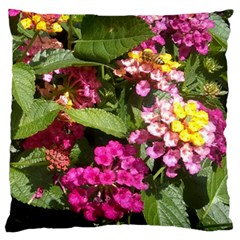 Summer Lantana W Bee Large Cushion Case (two Sides) by Riverwoman