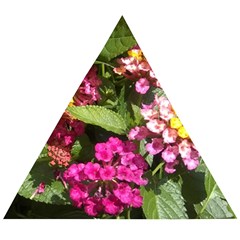 Summer Lantana W Bee Wooden Puzzle Triangle by Riverwoman