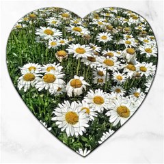 Columbus Commons Shasta Daisies Jigsaw Puzzle (heart) by Riverwoman