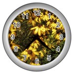 Echinacea paradoxa Wall Clock (Silver) Front