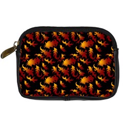 Abstract Flames Pattern Digital Camera Leather Case by bloomingvinedesign