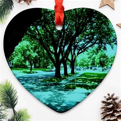 Hot Day In Dallas 5 Heart Ornament (two Sides) by bestdesignintheworld