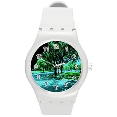 Hot Day In Dallas 5 Round Plastic Sport Watch (m) by bestdesignintheworld