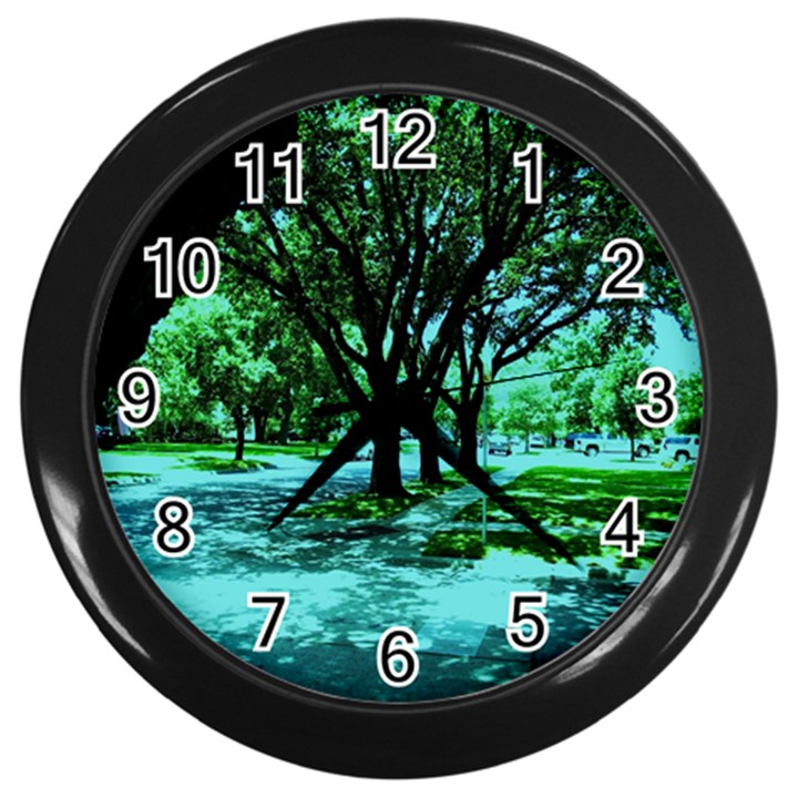 Hot Day In Dallas 5 Wall Clock (Black)