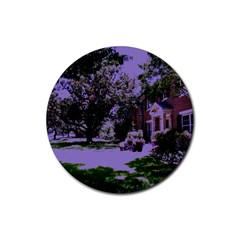 Hot Day In Dallas 4 Rubber Coaster (round)  by bestdesignintheworld