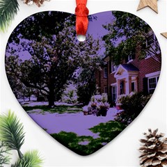 Hot Day In Dallas 4 Heart Ornament (two Sides) by bestdesignintheworld