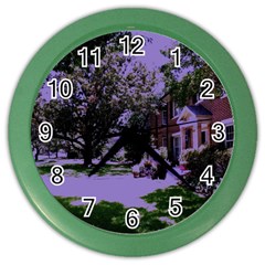 Hot Day In Dallas 4 Color Wall Clock by bestdesignintheworld