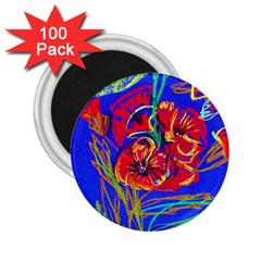 Poppies 2 25  Magnets (100 Pack)  by bestdesignintheworld