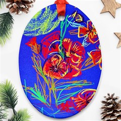 Poppies Oval Ornament (two Sides) by bestdesignintheworld