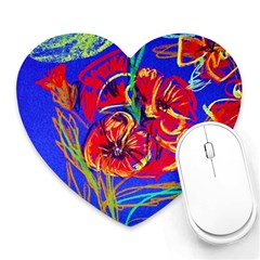 Poppies Heart Mousepads by bestdesignintheworld